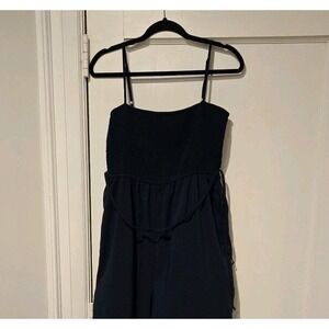 Davi & Dani Jumpsuit Romper Ruche Top With‎ Tiered Long Pants Spaghetti Straps L